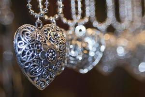 valentijn zilveren hart liefde necklage foto