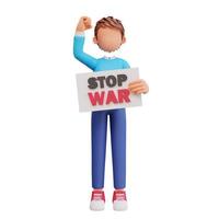 man met poster stop oorlog foto