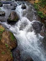 schuimende rivier in rots uitzicht prachtige natuur foto