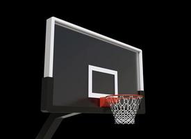 basketbal op zwarte background.3d render foto