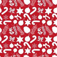 Kerstmis ornamenten naadloos rood en wit patroon ontwerp foto
