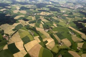 munchen Beieren Duitsland Oppervlakte antenne landschap van vliegtuig gekweekt velden foto