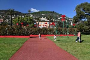 Genua, Italië - april 27 2017 - euroflora terugkeer naar Genua in de uniek scenario van de zenuwachtig parken foto