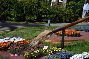 Genua, Italië - april 27 2017 - euroflora terugkeer naar Genua in de uniek scenario van de zenuwachtig parken foto