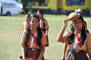 ubud, Indonesië - augustus 17 2016 - onafhankelijkheid dag is vieren allemaal in de omgeving van in de land foto