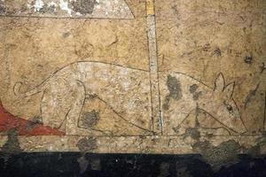 Egyptische schilderijen Aan muur in vallei van koningen foto