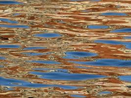 oranje reflecties Aan de blauw zee Leuk vinden schilderij foto