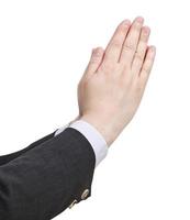 zakenman bidt - hand- gebaar foto