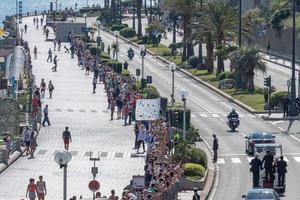 Genua, Italië - mei 27 2017 - paus francis bezoekende Genua foto