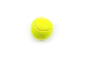 geel tennis bal gemaakt van voelde en rubber foto
