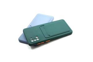 twee licht blauw en donker groen gevallen voor telefoon covers voor smartphones foto