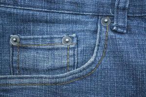 blauw jeans kleding stof achtergrond structuur met stiksels details. foto