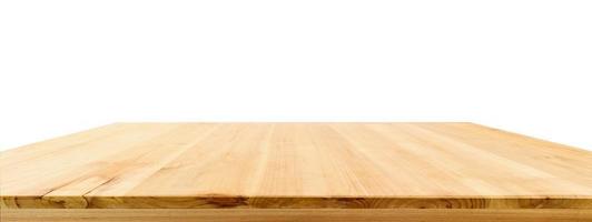 houten tafelblad geïsoleerd op witte achtergrond foto