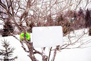 whiteboard Aan winter boom foto