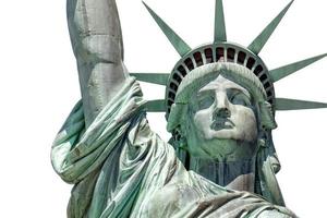 standbeeld van vrijheid in nieuw york geïsoleerd Aan wit foto