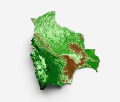 Bolivia topografisch kaart 3d realistisch kaart kleur 3d illustratie foto