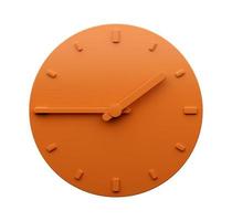 minimaal oranje klok 1 45 kwartaal naar twee uur abstract minimalistische muur klok 01 45 of 13 45 een veertig vijf 3d illustratie foto