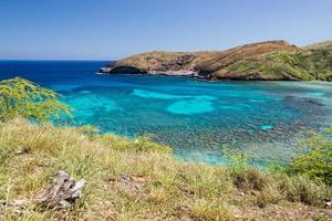 Hawaii oahu hanauma baai visie foto