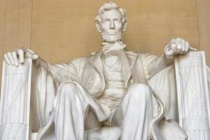 Abraham Lincoln standbeeld Bij Washington dc gedenkteken foto