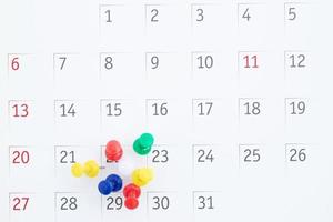 vakantie kalender met werk dag foto