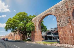 premie beeld met copyspace van de bogen van queretaro in Mexico foto