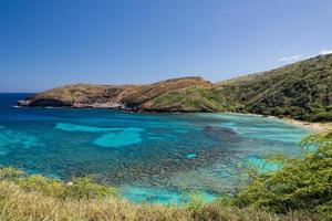 Hawaii oahu hanauma baai visie foto