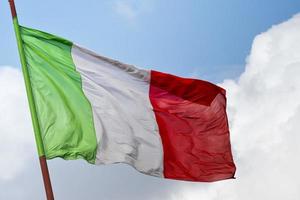 Italiaans vlag van Italië groen wit en rood foto