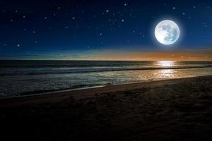 nacht visie in de strand landschap foto