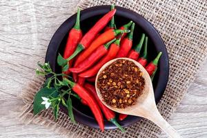 verse en gemalen rode chili pepers
