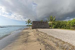 hawaiiaans hut Aan de strand Aan groot eiland foto