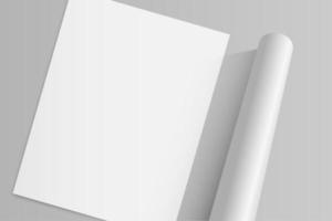 wit blanco papier folder mockup ontwerp geïsoleerd Aan grijs achtergrond foto