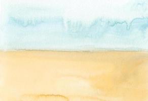 waterverf pastel geel en blauw achtergrond textuur. vlekken Aan papier, hand- geschilderd. minimalistische backdrop foto