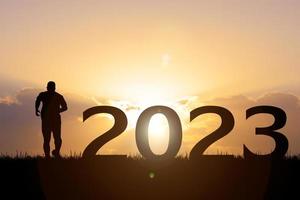 ideeën Welkom 2023 en nieuw begin. gelukkig nieuw jaar foto