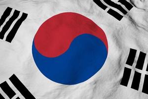 golvend zuiden Koreaans vlag in 3d renderen foto