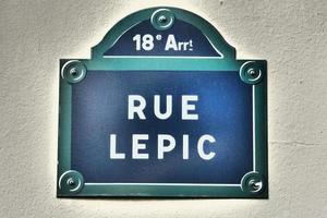 parijs -plaque de rue - rue lepic - montmartre foto