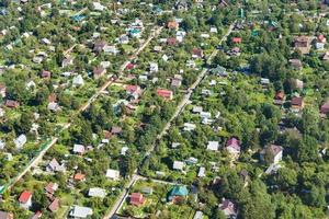 bovenstaand visie van voorstad dorp in Moskou oblast foto