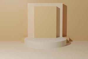 podium in abstract geel samenstelling, 3d veroorzaken, 3d illustratie, modern kleur, minimalistische ontwerp. foto