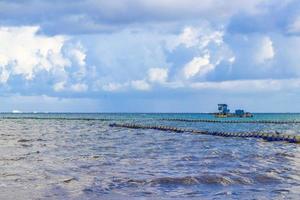 boten jachten schip steiger strand in playa del carmen Mexico. foto