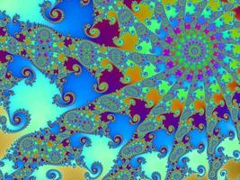 mooi fractal zoom in de eindeloos wiskundig mandelbrot reeks foto