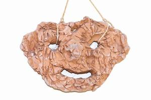 terracotta aardewerk Grieks tragedie stijl masker foto