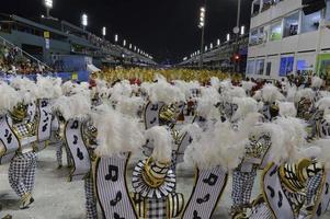 Rio de janeiro, rj Brazilië - februari 09, 2018 - samba school- optocht in sambodroom. unidos Doen porto da pedra gedurende festival Bij marques de sapucai straat. foto