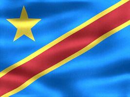 vlag van de democratische republiek congo - realistische wapperende stoffen vlag foto