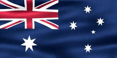 vlag van australië - realistische wapperende stoffen vlag foto
