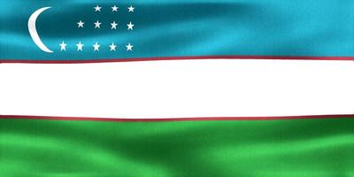 3D-illustratie van een vlag van Oezbekistan - realistische wapperende stoffen vlag foto