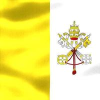 3D-illustratie van een vlag van Vaticaanstad - realistische wapperende stoffen vlag foto