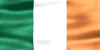 3D-illustratie van een vlag van Ierland - realistische wapperende stoffen vlag foto