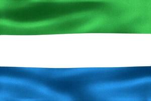 3D-illustratie van een vlag van Sierra Leone - realistische wapperende stoffen vlag foto