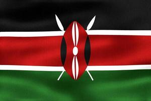 3D-illustratie van een vlag van Kenia - realistische wapperende stoffen vlag foto