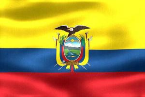 vlag van ecuador - realistische wapperende stoffen vlag foto