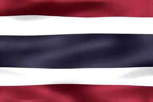 3D-illustratie van een vlag van thailand - realistische wapperende stoffen vlag foto